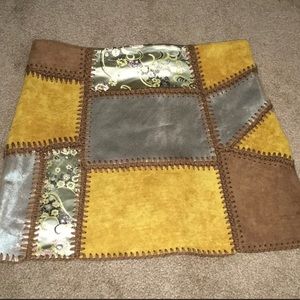 Patchwork Suede Mini Skirt